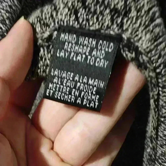 Eileen Fisher Long Cardigan Sweater Small Wool Linen Gray Black Cozy Chic - Picture 6 of 9